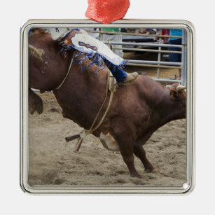 Bull-rijder op rodeo metalen ornament