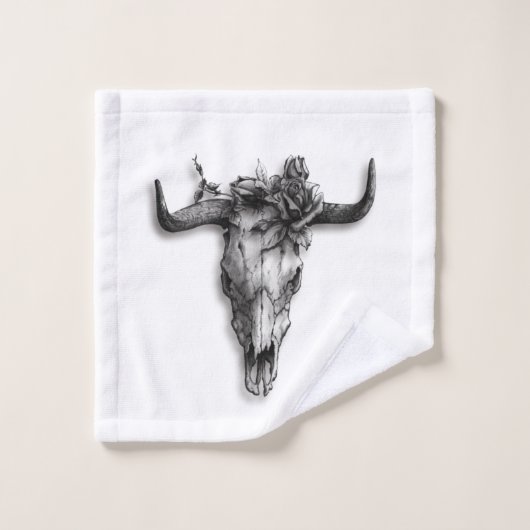 Bull Roos zwart-wit Bad Handdoek (Wasdoekje)