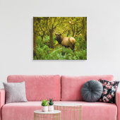 Bull Roosevelt Elk Canvas Afdruk (Insitu (Woonkamer))