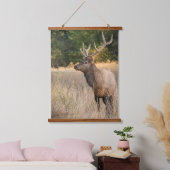 Bull Roosevelt Elk in gras | Staat Washington Hangend Wandkleed (Slaapkamer)