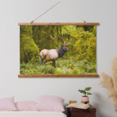 Bull Roosevelt Elk permanent in beemdje Hangend Wandkleed (Slaapkamer)