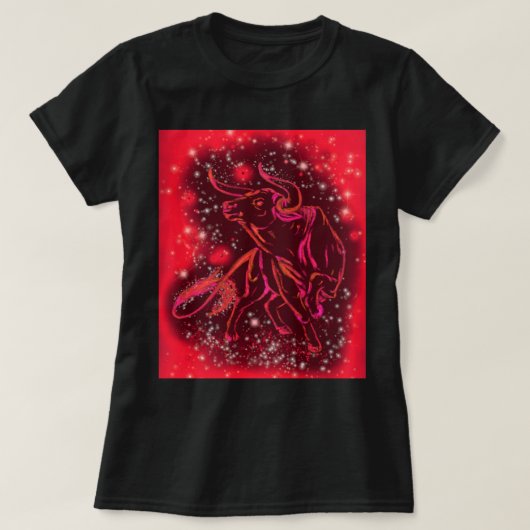 Bull Running T-Shirt Red Sterrennacht (Design voorkant)