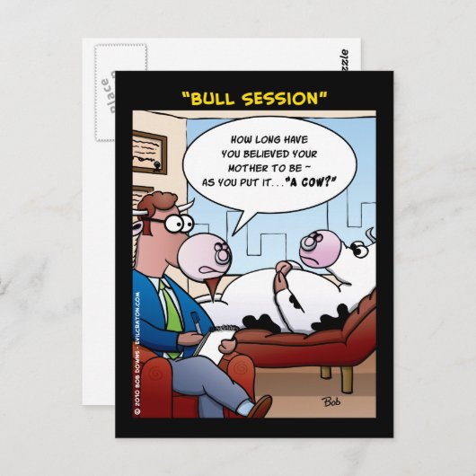 "Bull Session" Briefkaart (Voorkant / Achterkant)