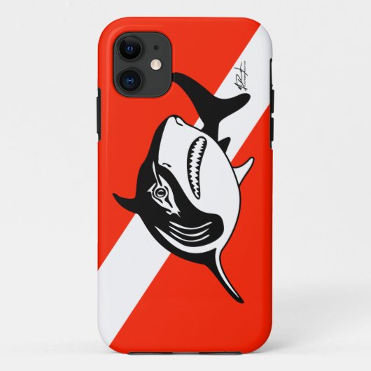 Bull Shark Dive Flag iPhone Case (Achterkant)