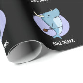 Bull Shark Funny Animal Shark Pun Dark BG Cadeaupapier (Rol Hoek)