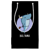 Bull Shark Funny Animal Shark Pun Dark BG Klein Cadeauzakje (Voorkant)