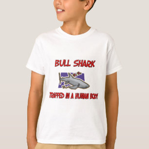 Bull Shark gevangen in een menselijk lichaam T-shirt