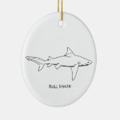 Bull Shark (lijnkunst) Keramisch Ornament (Rechts)