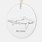 Bull Shark (lijnkunst) Keramisch Ornament (Links)