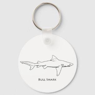 Bull Shark (lijnkunst) Sleutelhanger