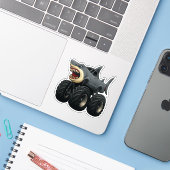 Bull Shark Monster Truck  Sticker (Laptop met iPhone)