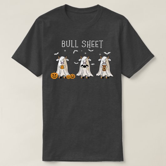 Bull Sheet Boo Ghost Koe Halloween Funny Bull Shee T-shirt (Design voorkant)