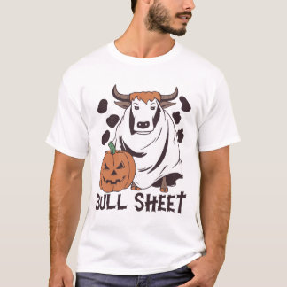 Bull Sheet Ghost Koe Halloween Grappig Dit is Bull T-shirt