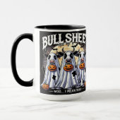 Bull Sheet Grappige stieren Halloween Zwart Mok (Links)