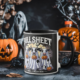 Bull Sheet Grappige stieren Halloween Zwart Mok