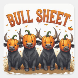 BULL SHEET HALLOWEEN DESIGN VIERKANTE STICKER