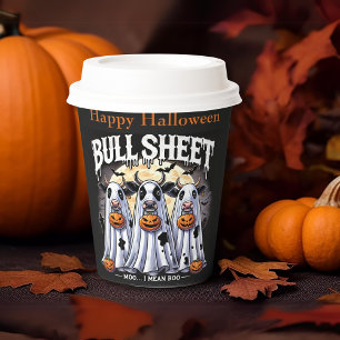 Bull Sheet - moo Ik bedoel Boo Halloween Black Papieren Bekers