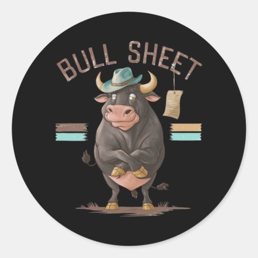 BULL SHEET RONDE STICKER (Voorkant)