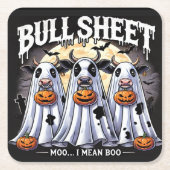 Bull Sheet / Stieren Grappig Halloween Kartonnen Onderzetters (Voorkant)