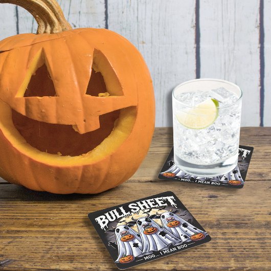 Bull Sheet / Stieren Grappig Halloween Kartonnen Onderzetters