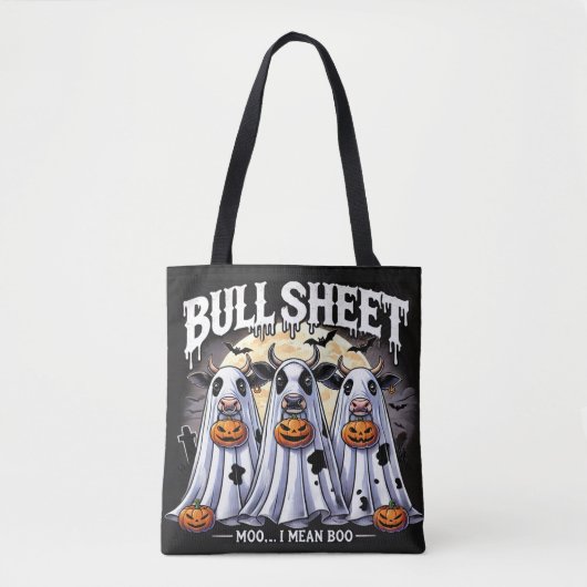 Bull Sheet / Stieren Grappig Halloween Tote Bag (Voorkant)