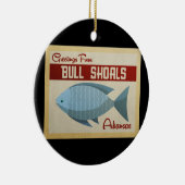 Bull Shoals Blue Fish Vintage Travel Keramisch Ornament (Rechts)