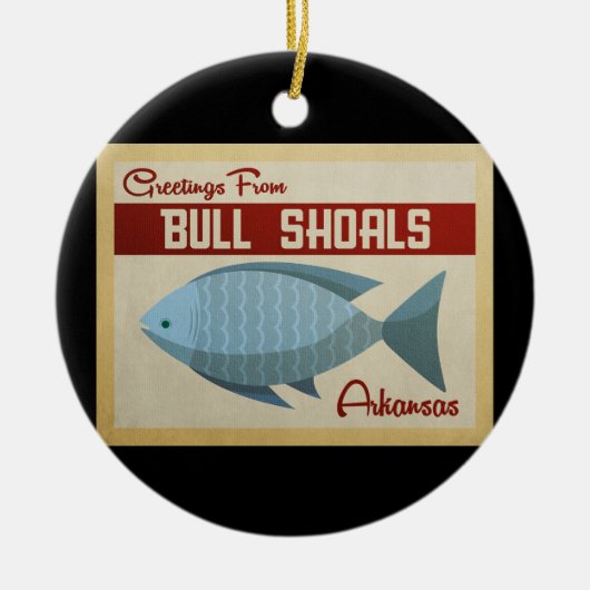 Bull Shoals Blue Fish Vintage Travel Keramisch Ornament (Voorkant)