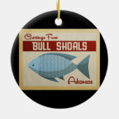 Bull Shoals Blue Fish Vintage Travel Keramisch Ornament (Achterkant)