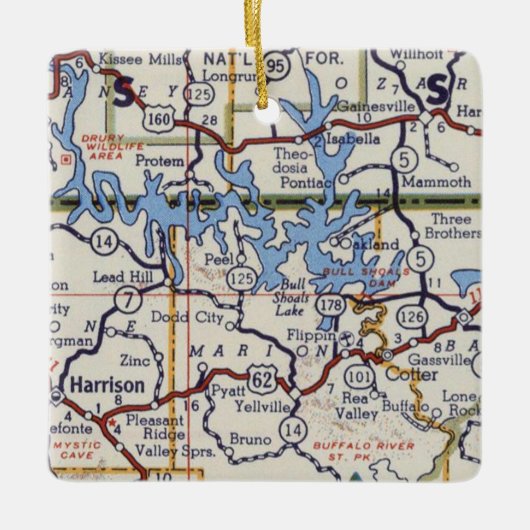 Bull Shoals Lake Keramisch Ornament (Voorkant)