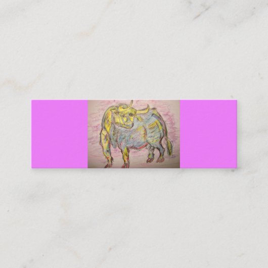 Bull Sketch Mini Visitekaartje (Voorkant)