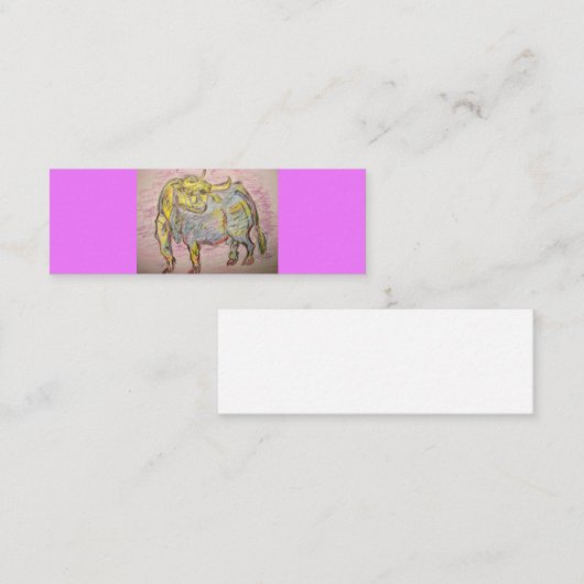 Bull Sketch Mini Visitekaartje (Voorkant / Achterkant)