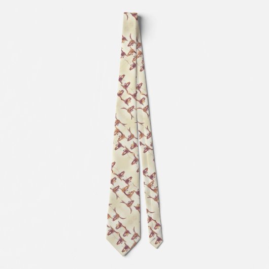 Bull Skull Brown Beige Country Rustic Stropdas (Voorkant)