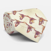 Bull Skull Brown Beige Country Rustic Stropdas (Opgerold)