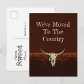 Bull Skull Brown Country Westerne stijl verhuizen Briefkaart (Voorkant / Achterkant)