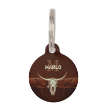 Bull Skull Brown Land Rustisch Western Monogram