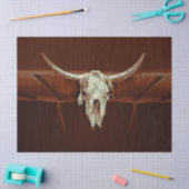 Bull Skull Brown Rustic Land Western Boerderij Tissuepapier (Craft)