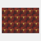 Bull Skull Brown Western Land Rustin Pattern Inpakpapier Vel (Voorkant 2)
