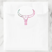 Bull Skull Copper GoldSticker Ronde Sticker (Tas)