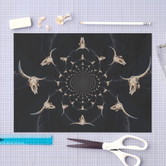 Bull Skull Cowboy Abstract Bruin Land  Tissuepapier (Craft)