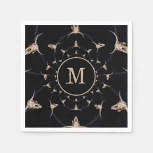 Bull Skull Cowboy Monogram  land Servet