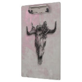 Bull Skull en Roos Rustic Pink Grey Klembord (Links)