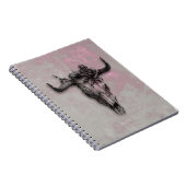 Bull Skull en Roos Rustic Pink Grey Notitieboek (Rechterzijde)