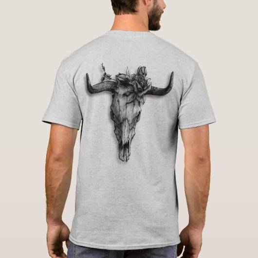 Bull Skull en Roos (Terug) T-shirt (Achterkant)