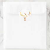 Bull Skull Gold, Feather Sticker (Tas)