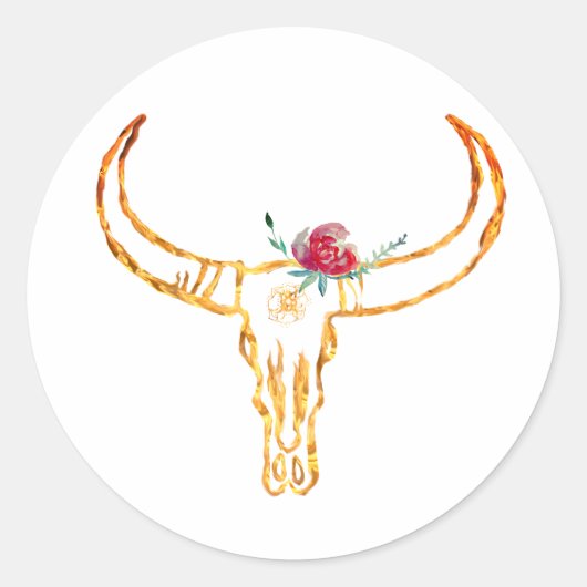 Bull Skull Gold, Roos Sticker (Voorkant)