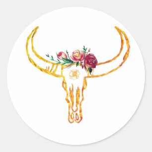 Bull Skull Gold, Rozen Sticker