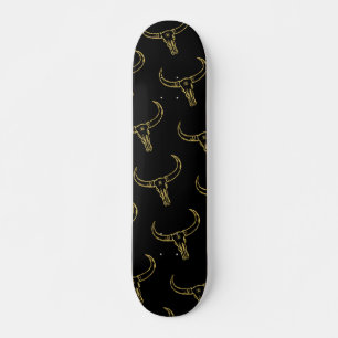 Bull Skull Gold Schaats Persoonlijk Skateboard