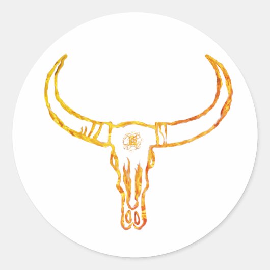Bull Skull Gold Sticker (Voorkant)