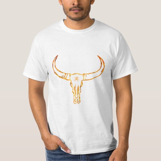 Bull Skull Gold Value T-shirt (Voorkant)