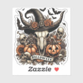 Bull Skull Halloween Koe Sticker (Vel)